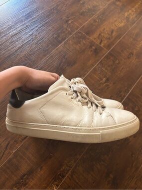 Axel Arigato White Clean 90s Leather Sneakers with Black Heel Tab
